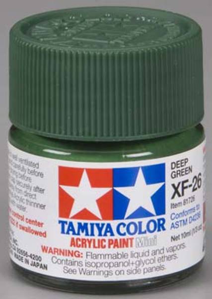 Tamiya 81726 Acrylic Mini XF-26 Deep Green 1/3 oz