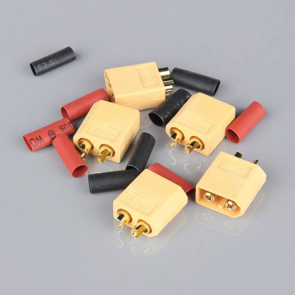 Radient 010026 XT60 MALE INCLUDING HEAT SHRINK (ESC END) (5PCS)