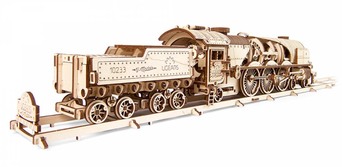 Ugears 70058 V-Express Steam Train with Tender