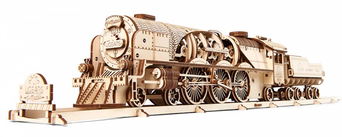 Ugears 70058 V-Express Steam Train with Tender