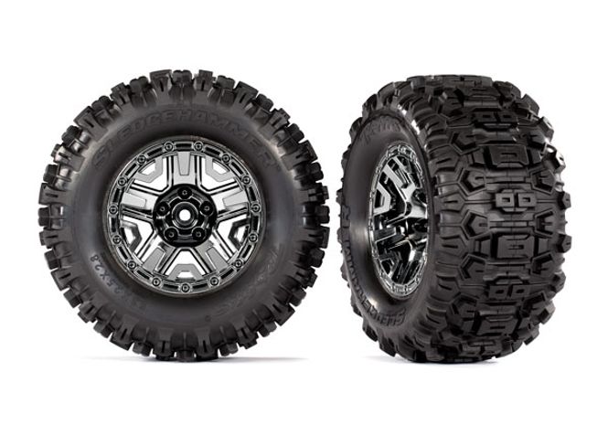 Hovedbilde Traxxas 9072 Tires & Wheels Sledgehammer/Black Chrome ...