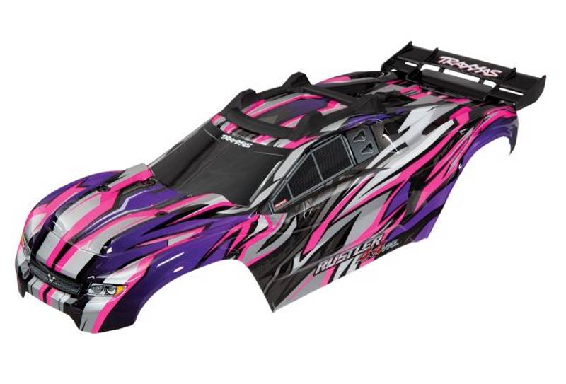 Traxxas 6717P Body Rustler 4x4 Pink (Complete with Body Mounts)