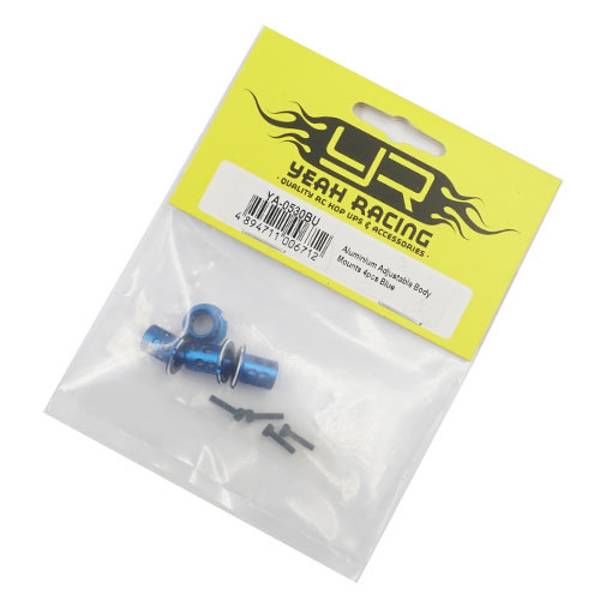 Yeah Racing YA-0530BU Aluminum Adjustable Body Mounts 4pcs Blue