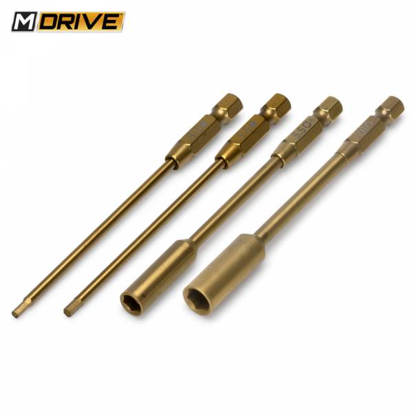 M-DRIVE Power Tool Ti-Coated Bits Combo Set - Straight Hex 2 & 2