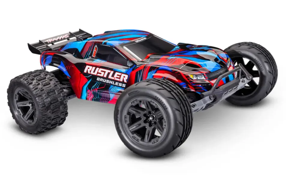 Traxxas 37454-4-Red Rustler 2WD 1/10 HD VX3 BL 3S RTR