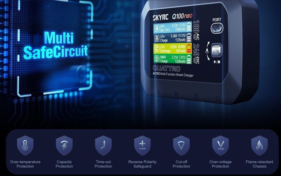 SkyRC Q100 Neo Quad 100/240W AC/DC XT60