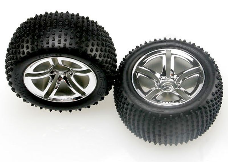 Traxxas 5572R Tires & Wheels Alias/Twin-Spoke (Nitro Rear) 2.8