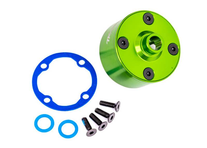 Traxxas 9581G Differential Carrier Alu Green Set Sledge