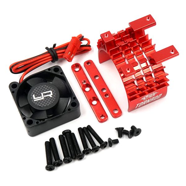 Yeah Racing  YA-0653RD Alu 540 & 550 Motor Heat Sink w/Tornado High Speed Fan Red