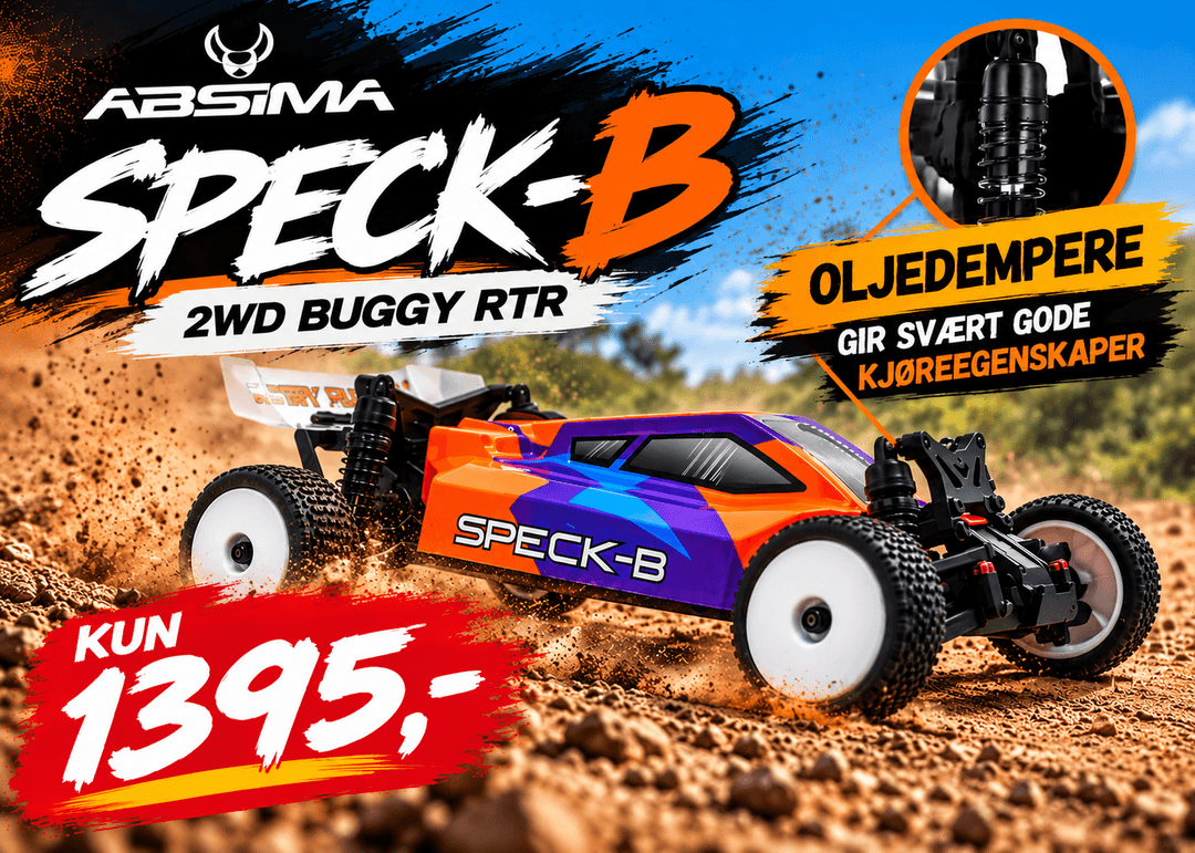 Absima Speck-B 2WD Buggy RTR med oljedempere – RC-bil til 1395 kr hos SamiRC
