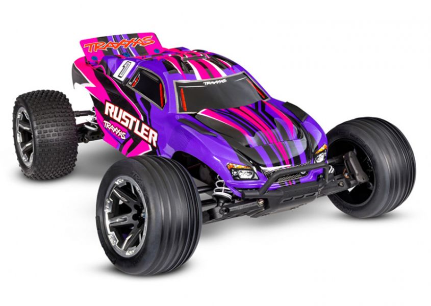 Traxxas 372548 Rustler 2WD 1/10 RTR TQ EHD Pink With Battery/Cha