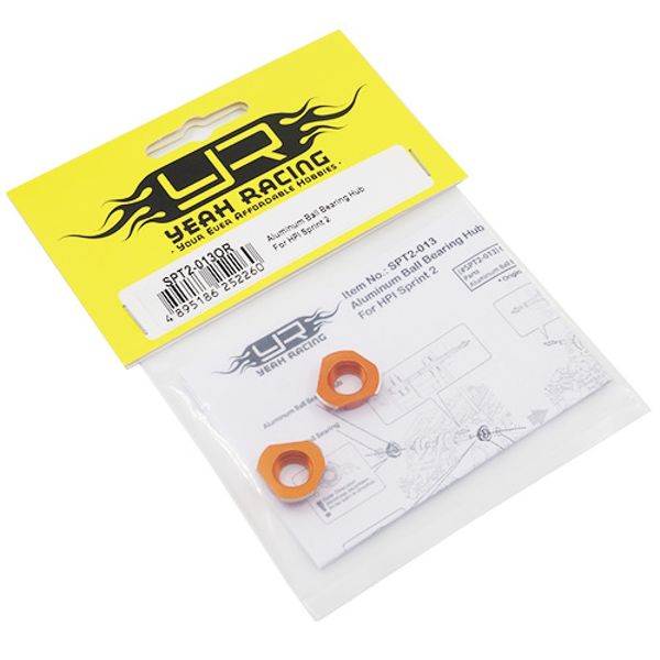 Yeah Racing SPT2-013OR Alu Ball Bearing Hub For HPI Sprint 2